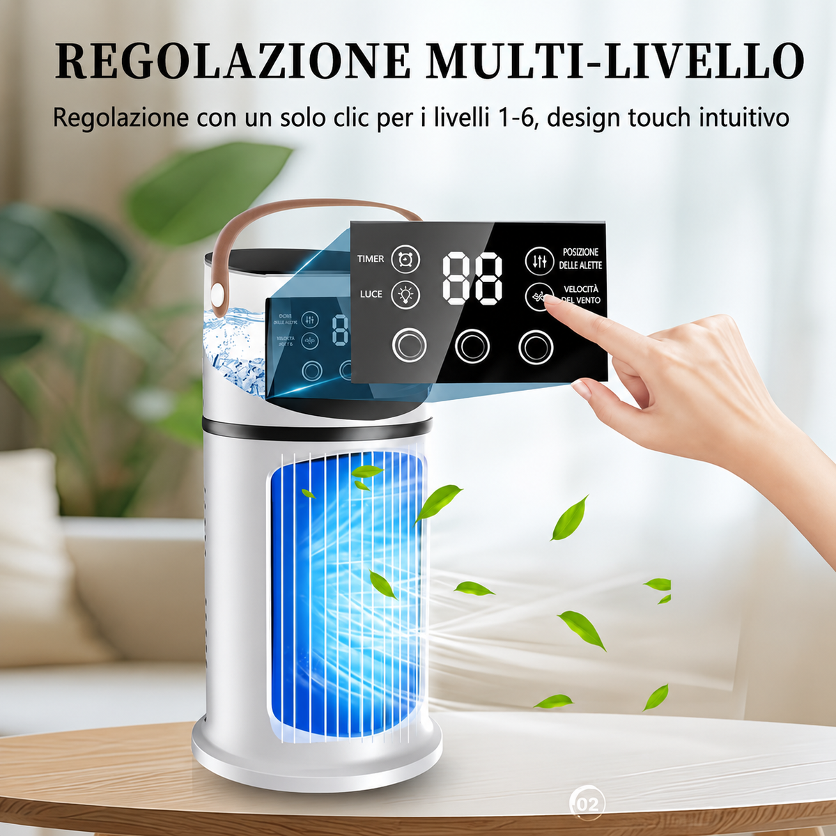 Condizionatore Portatile Raffreddato ad Acqua 9 Velocità – Mini Condizionatore da Tavolo Silenzioso