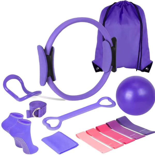 Kit Pilates 13-in-1 – Cerchio Magico, Fasce Elastiche, Palla e Accessori per Allenamento e Tonificazione a Casa - Salute Farma