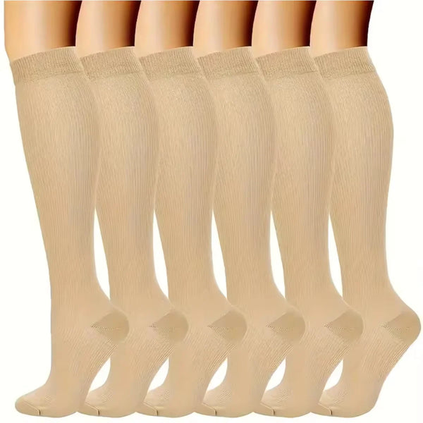 Calze a Compressione Donna – 6 Paia per Sollievo Gambe, Circolazione e Comfort Giornaliero - Salute Farma