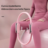 Cerchio Pilates per Tonificare Braccia, Gambe e Addome – Anello Fitness Rosa con Impugnature Antiscivolo - Salute Farma
