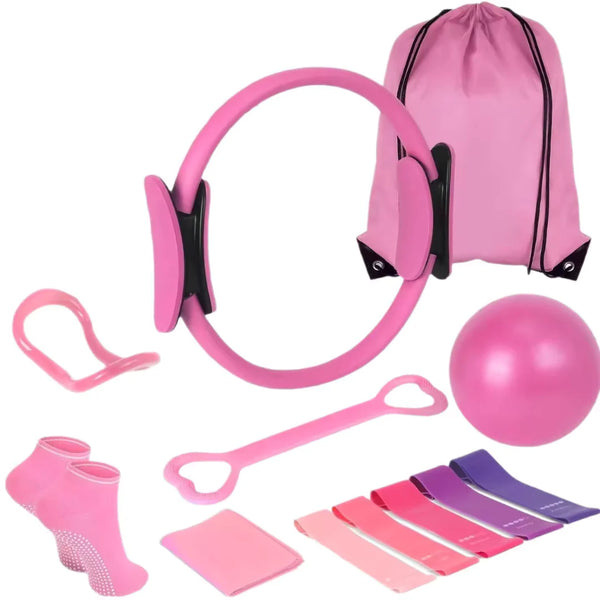 Kit Pilates 13-in-1 – Cerchio Magico, Fasce Elastiche, Palla e Accessori per Allenamento e Tonificazione a Casa - Salute Farma
