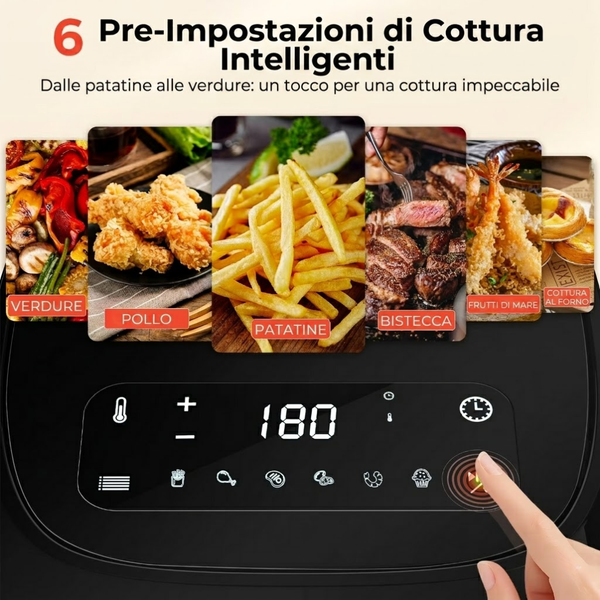 Friggitrice ad Aria 4,2L Touch LED – Piatti Croccanti in Pochi Minuti