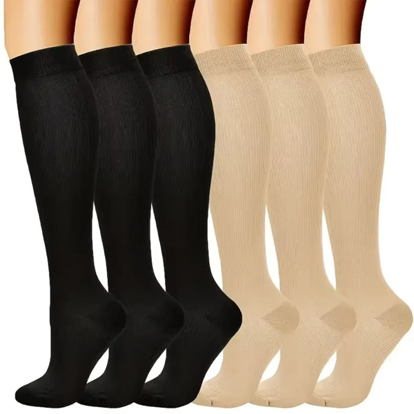 Calze a Compressione Donna – 6 Paia per Sollievo Gambe, Circolazione e Comfort Giornaliero - Salute Farma
