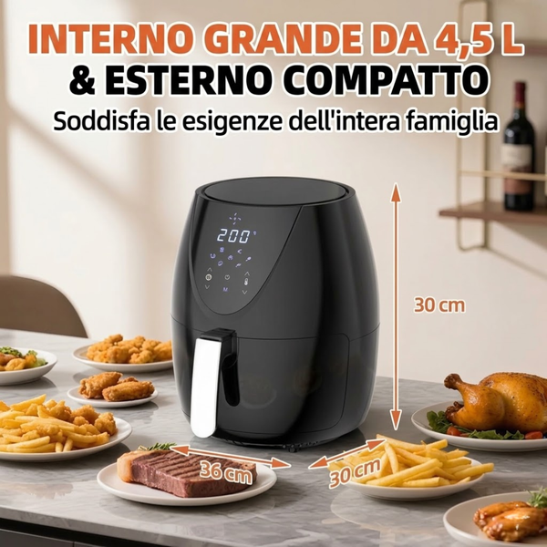 Friggitrice ad Aria 4,5L 7-in-1 – Tutto il Gusto, Meno Olio