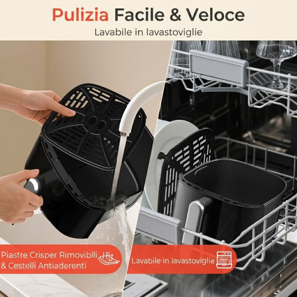 Friggitrice ad Aria 4,2L Touch LED – Piatti Croccanti in Pochi Minuti