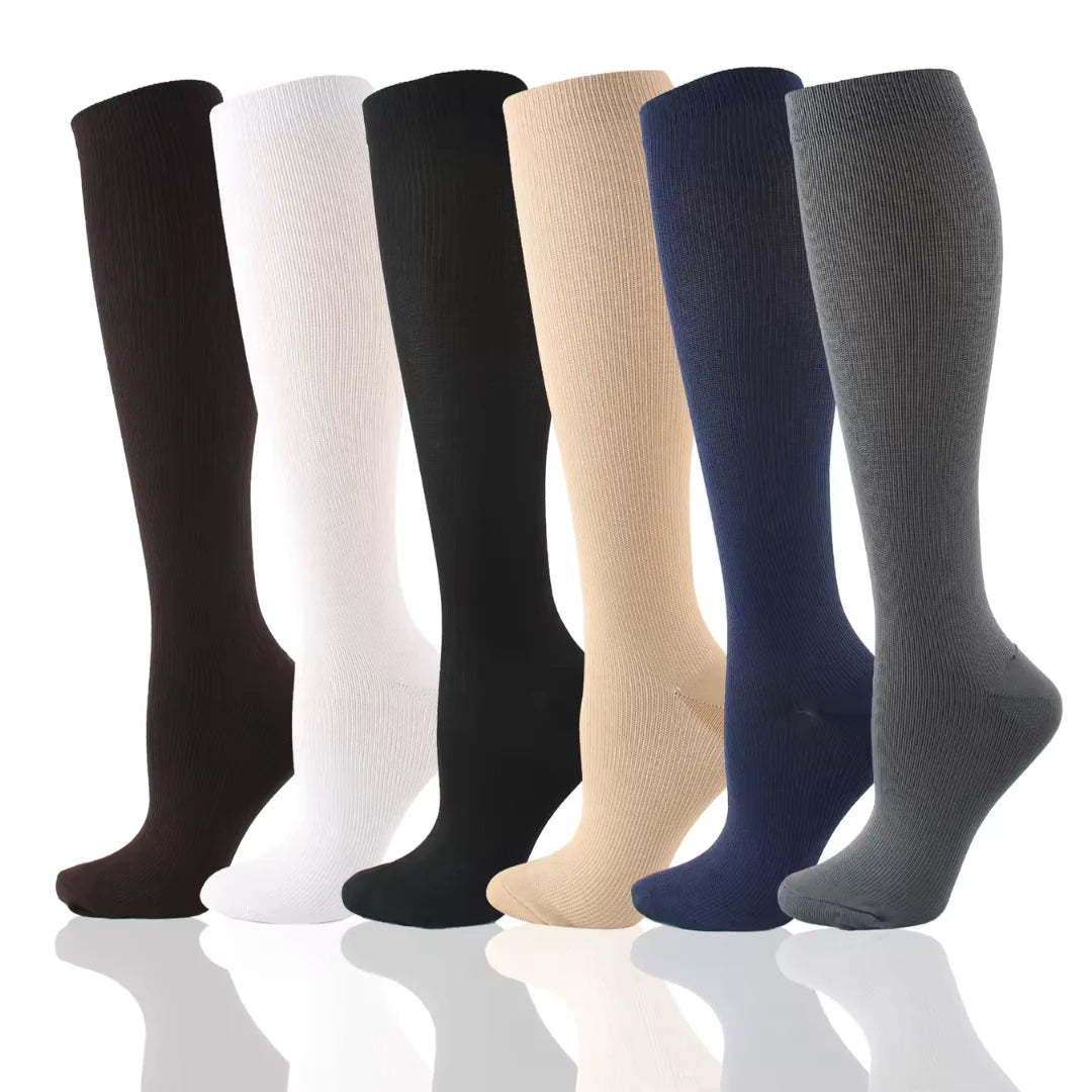 Calze a Compressione Donna – 6 Paia per Sollievo Gambe, Circolazione e Comfort Giornaliero