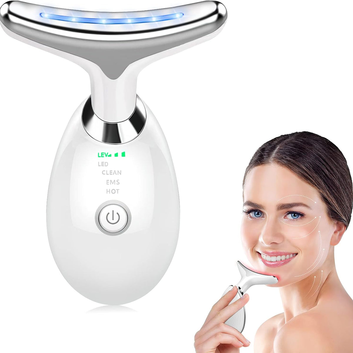 Massaggiatore Elettrico Per Collo E Viso Con Terapia A Led - Salute Farma