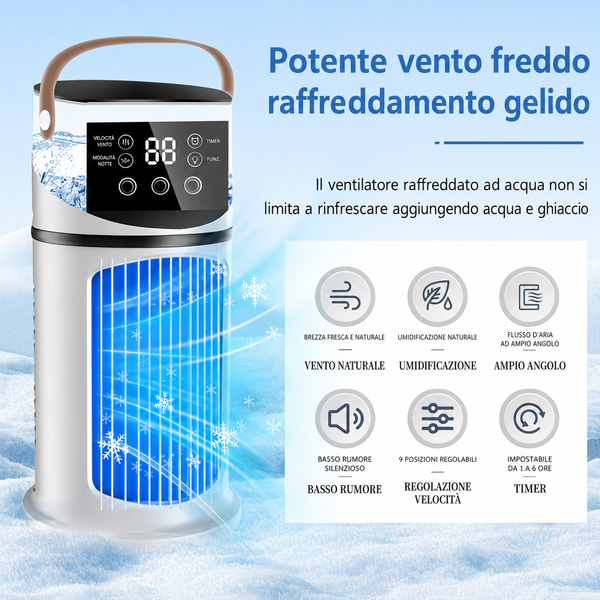 Condizionatore Portatile Raffreddato ad Acqua 9 Velocità – Mini Condizionatore da Tavolo Silenzioso
