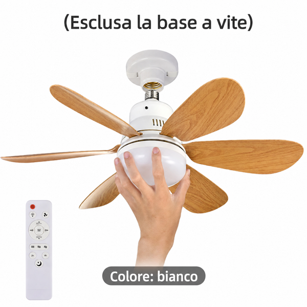 Ventilatore da Soffitto con Luce LED e Telecomando – Pale in Legno Silenzioso Moderno