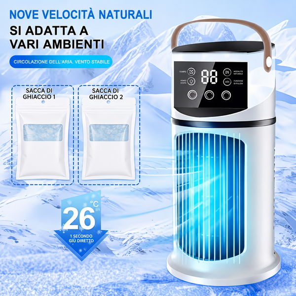 Condizionatore Portatile Raffreddato ad Acqua 9 Velocità – Mini Condizionatore da Tavolo Silenzioso