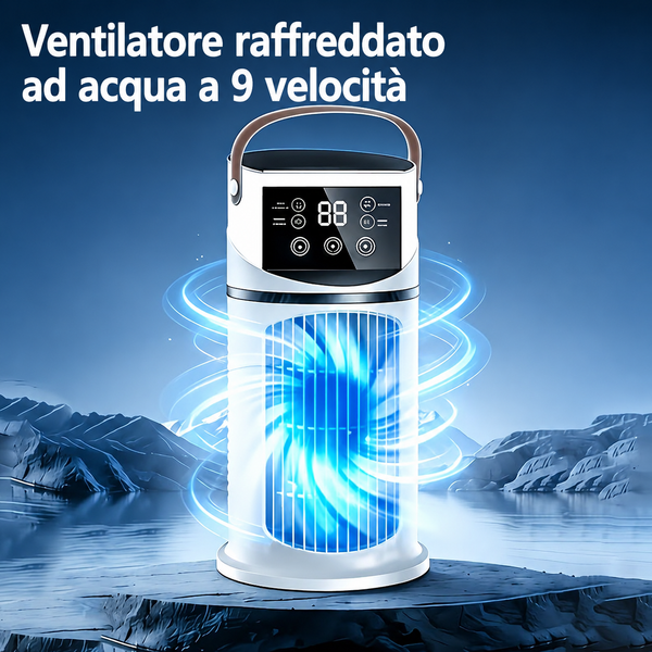 Condizionatore Portatile Raffreddato ad Acqua 9 Velocità – Mini Condizionatore da Tavolo Silenzioso
