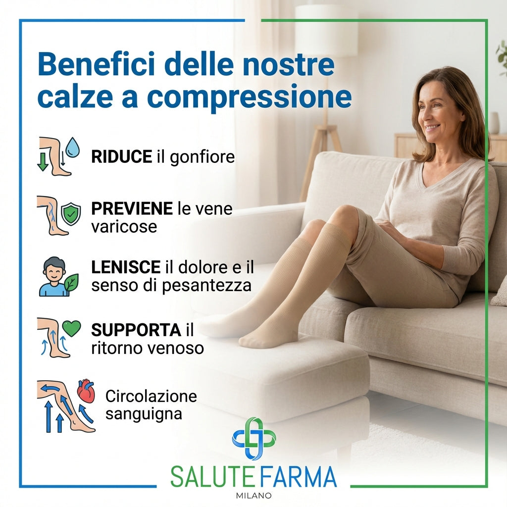 Calze a Compressione Donna – 6 Paia per Sollievo Gambe, Circolazione e Comfort Giornaliero