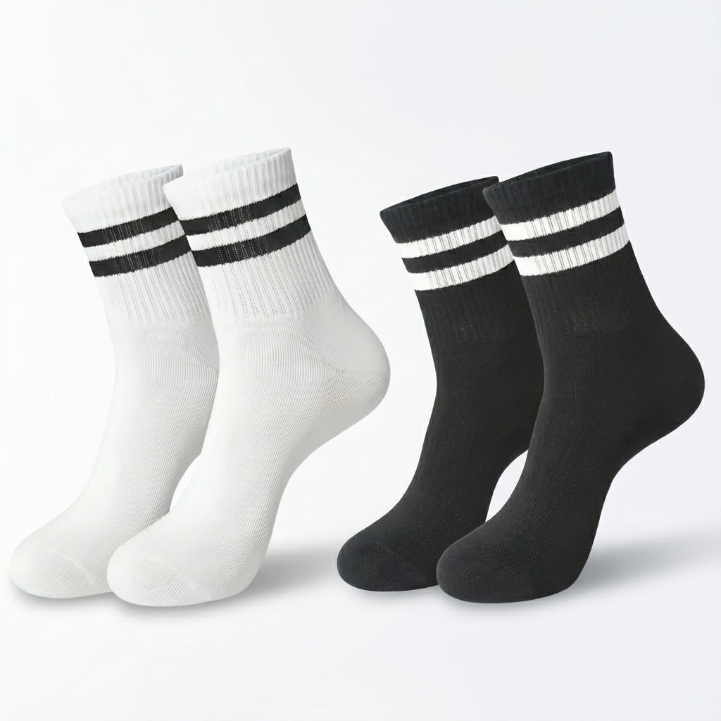 Calzini Premium Essential Duo – Nero & Bianco (2 Paia)