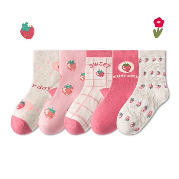5 Paia – Calzini Fantasia da Bambina – Morbidi, Colorati e Confortevoli