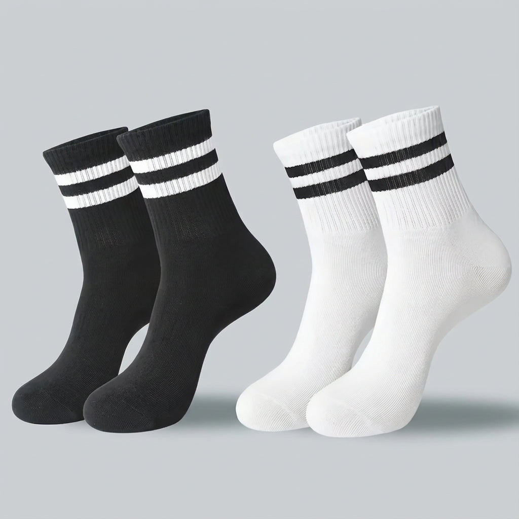 Calzini Premium Essential Duo – Nero & Bianco (2 Paia)