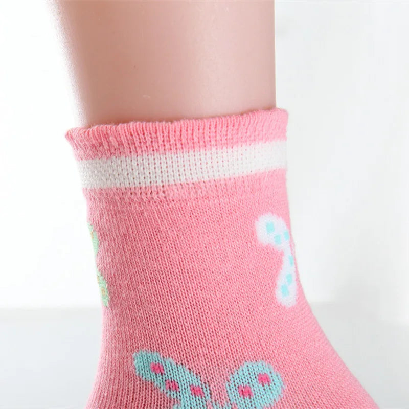 5 Paia – Calzini Fantasia da Bambina in Cotone