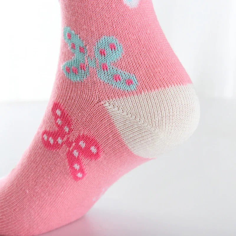 5 Paia – Calzini Fantasia da Bambina in Cotone