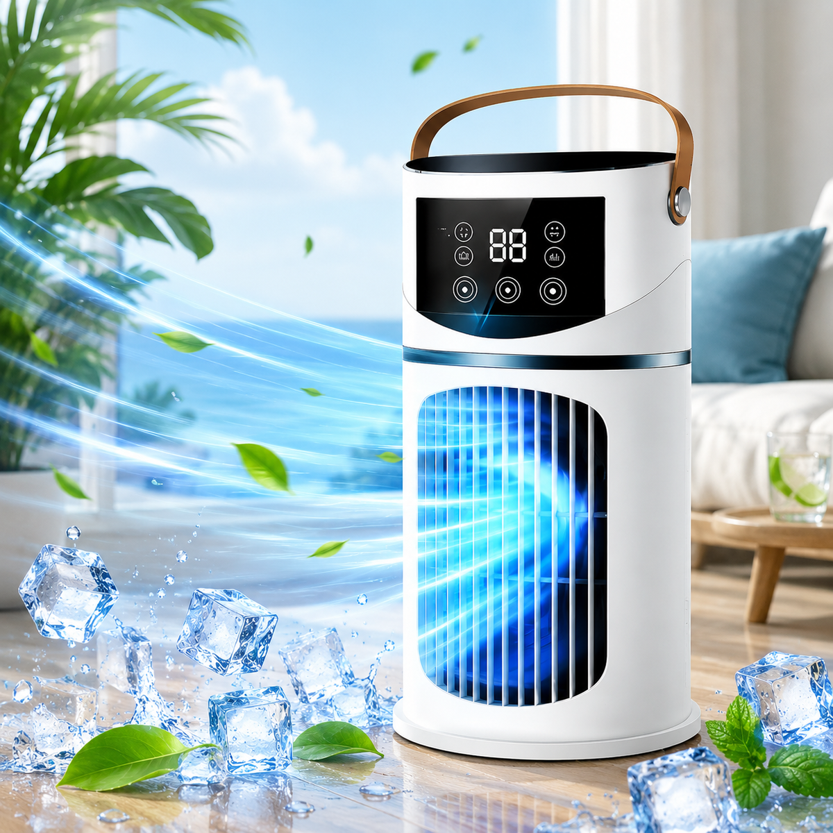 Condizionatore Portatile Raffreddato ad Acqua 9 Velocità – Mini Condizionatore da Tavolo Silenzioso