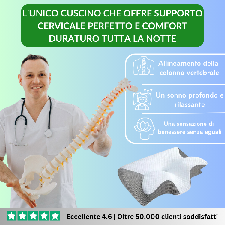 Cuscino Cervicale Memory Foam Ortopedico per Dolore al Collo e Sonno Rilassante
