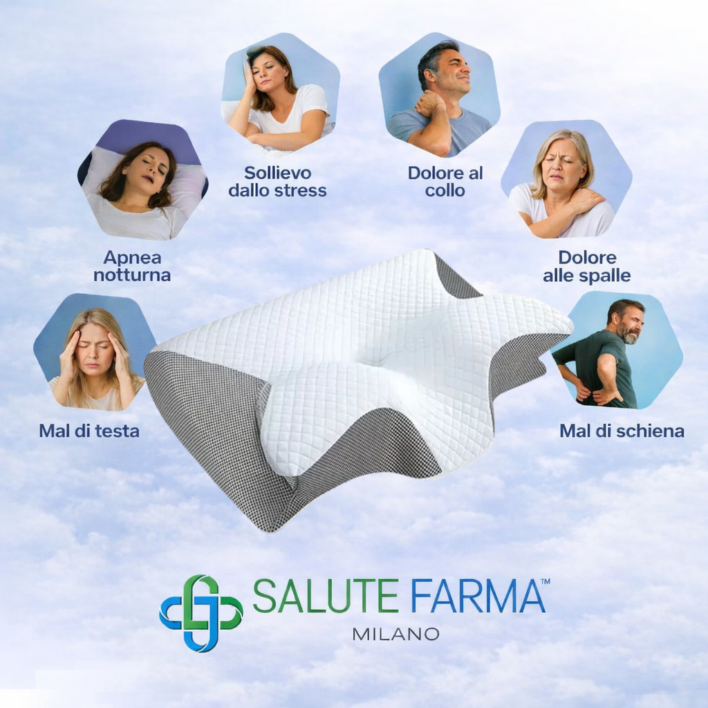 Cuscino Cervicale Memory Foam Ortopedico per Dolore al Collo e Sonno Rilassante