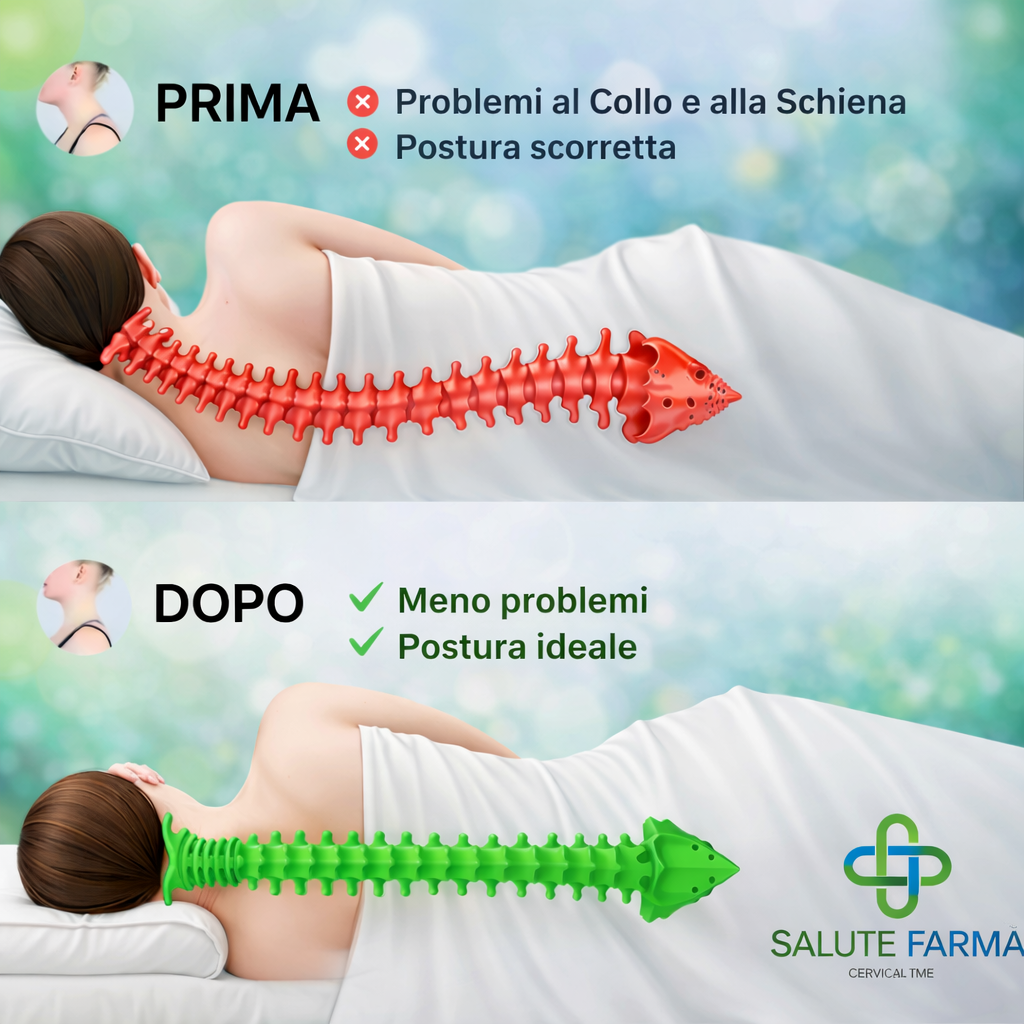 Cuscino Cervicale Memory Foam Ortopedico per Dolore al Collo e Sonno Rilassante
