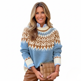 Maglione norvegese da donna – Pullover invernale caldo e morbido con motivo etnico - Salute Farma