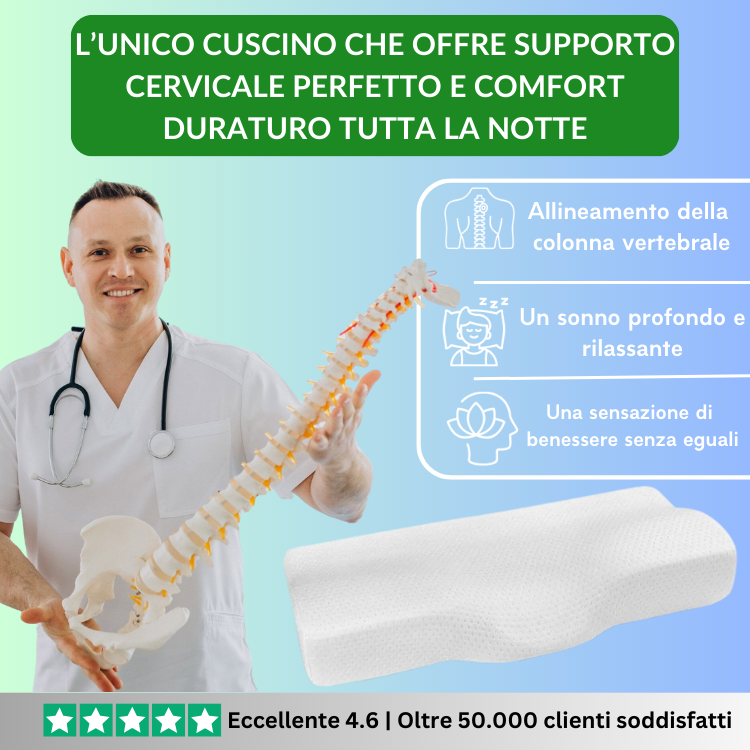Hexus Cuscino Cervicale Memory Foam A Farfalla – Allevia Il Dolore E Dormi Meglio Con Federa Rinfrescante