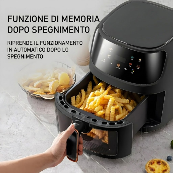 Friggitrice ad Aria 8L 2400W – Display LCD Intelligente Touchscreen