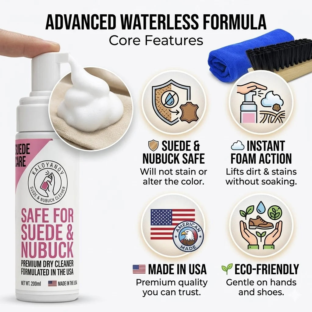Kit Pulizia Scarpe 3 in 1 – Detergente, Spazzola e Panno per Sneakers e Scarpe