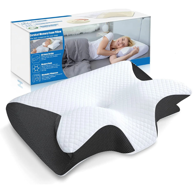Cuscino Cervicale Memory Foam Ortopedico per Dolore al Collo e Sonno Rilassante