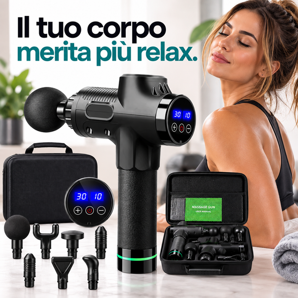 Pistola Massaggiante Professionale – Massaggiatore Muscolare a Percussione per Relax e Recupero