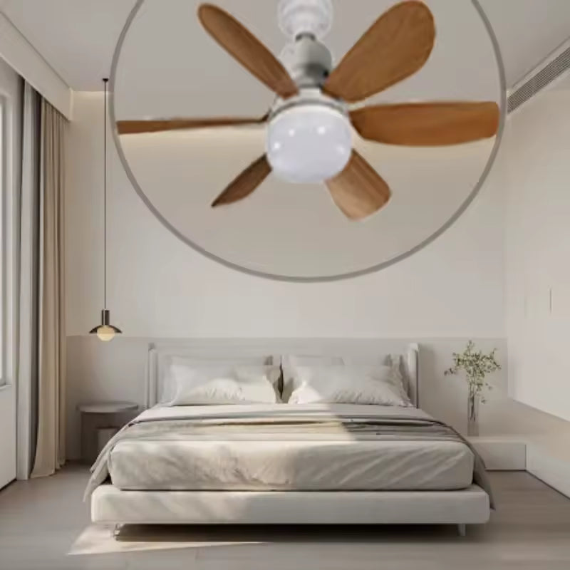 Ventilatore da Soffitto con Luce LED e Telecomando – Pale in Legno Silenzioso Moderno