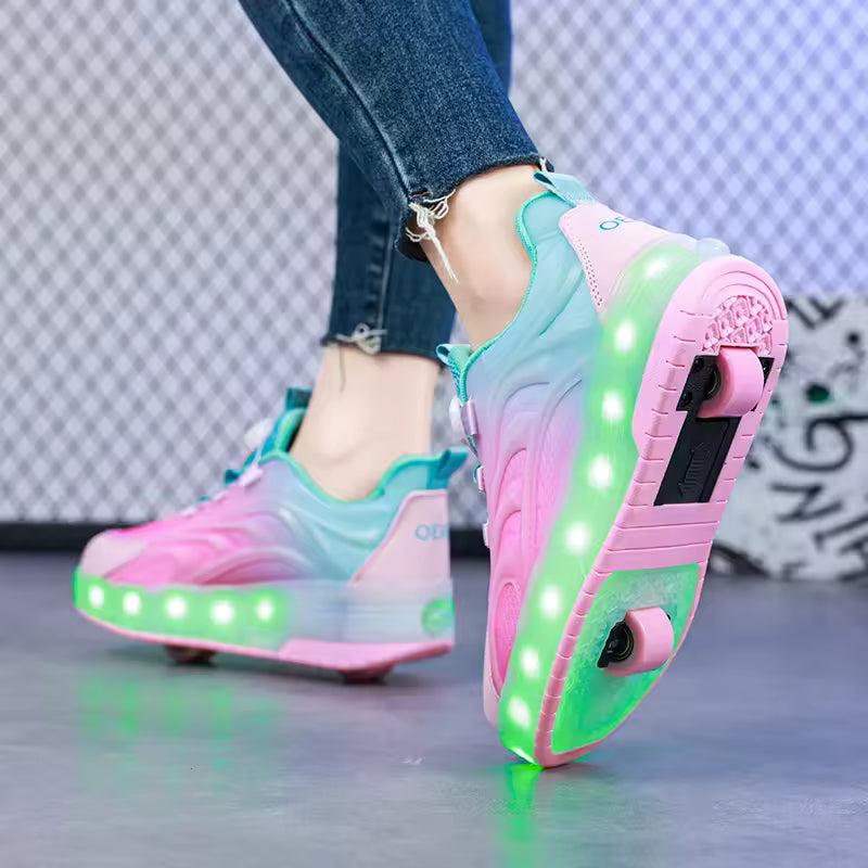 Scarpe a Rotelle LED Bambini – Luci Colorate e Ricarica USB