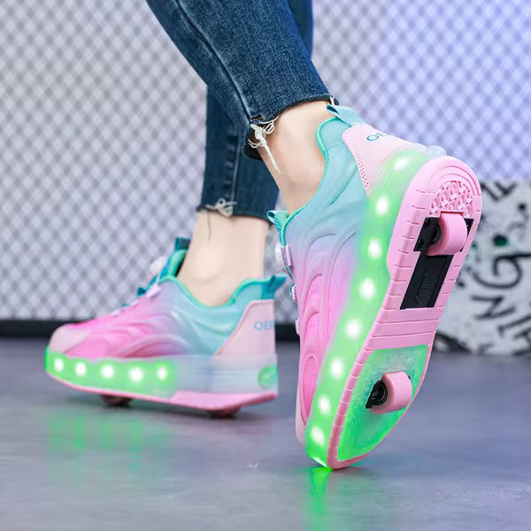 Scarpe a Rotelle LED Bambini – Luci Colorate e Ricarica USB