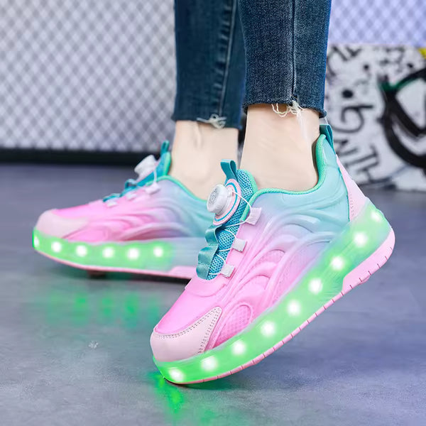 Scarpe a Rotelle LED Bambini – Luci Colorate e Ricarica USB
