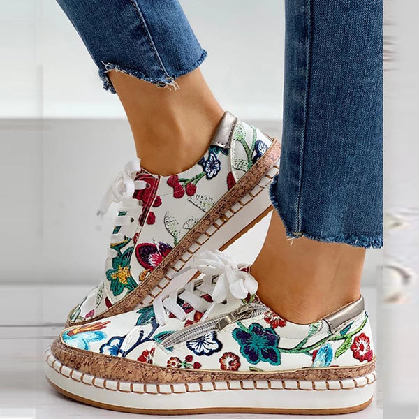 Scarpe vulcanizzate floreali da donna 0