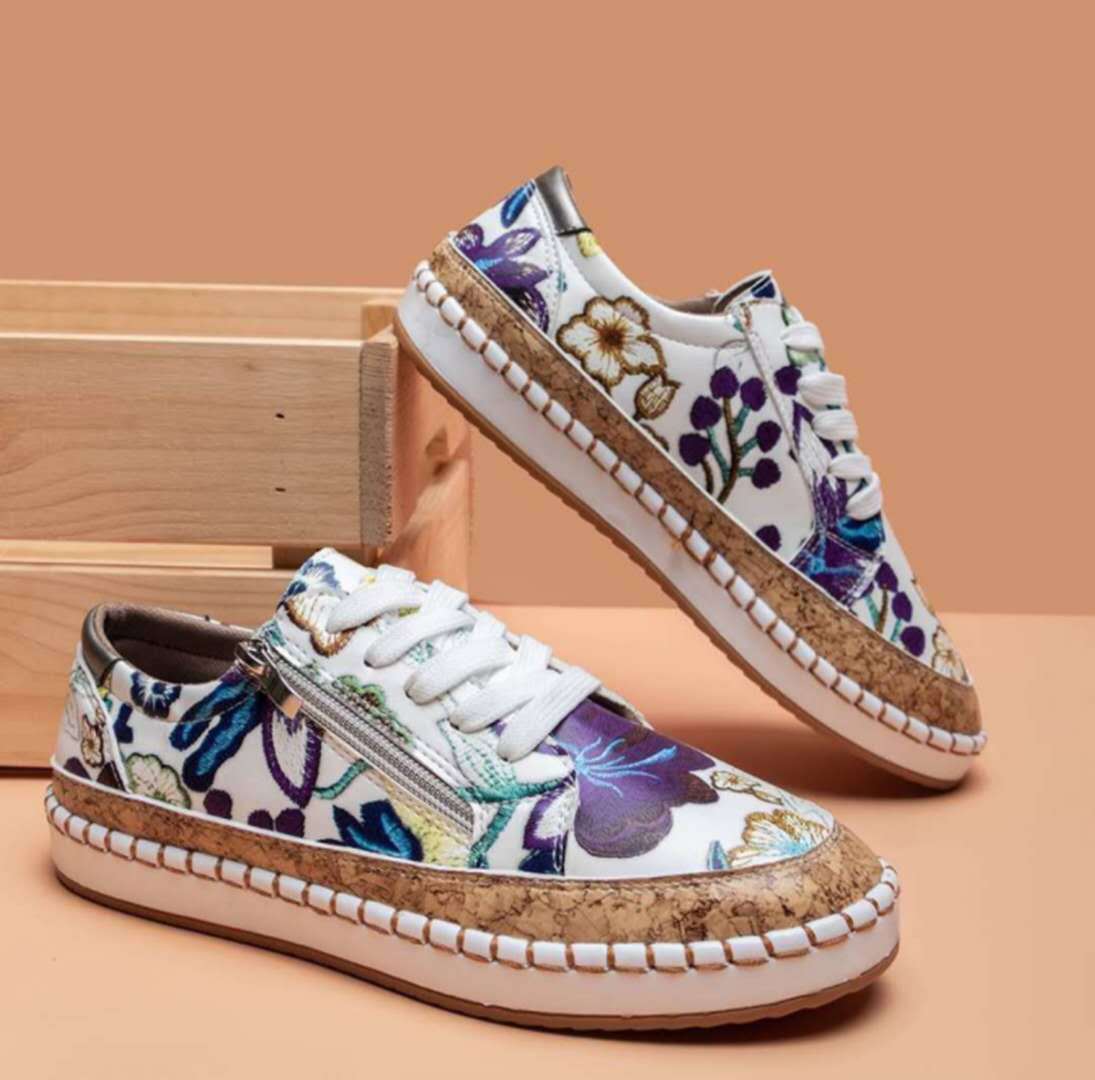 Scarpe vulcanizzate floreali da donna 5