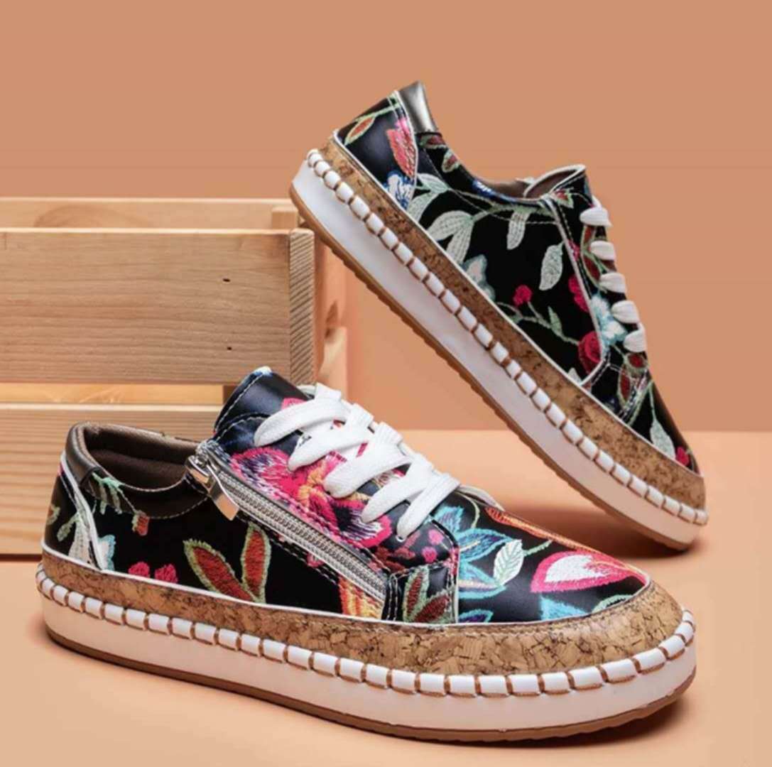 Scarpe vulcanizzate floreali da donna 7