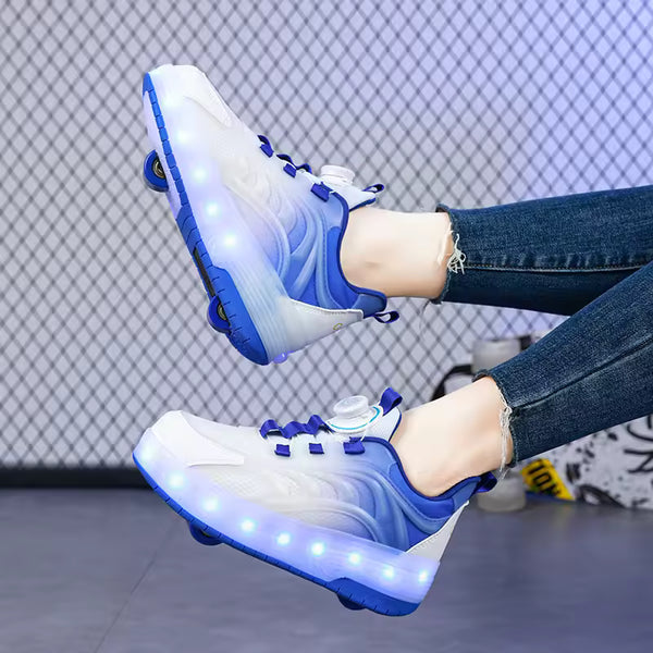 Scarpe a Rotelle LED Bambini – Luci Colorate e Ricarica USB