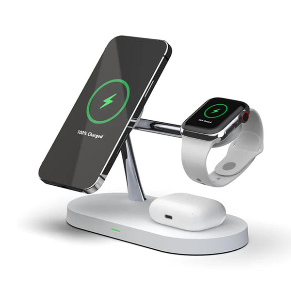 Stazione di ricarica wireless MagSafe 4 in 1: supporto di ricarica rapida per iPhone, Apple Watch e AirPods