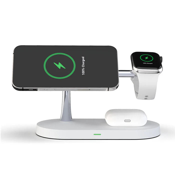 Stazione di ricarica wireless MagSafe 4 in 1: supporto di ricarica rapida per iPhone, Apple Watch e AirPods