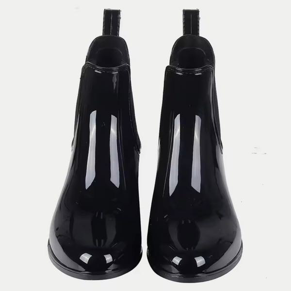Stivali da pioggia donna impermeabili – Chelsea boots in pelle nera alla caviglia, eleganti e comodi | RainBelle™