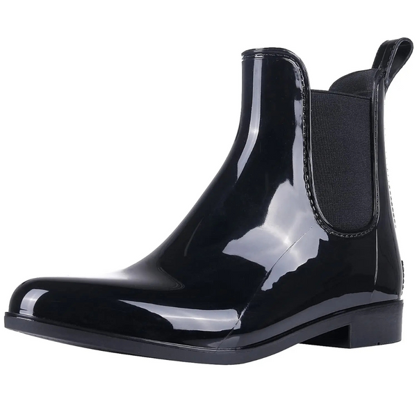 Stivali da pioggia donna impermeabili – Chelsea boots in pelle nera alla caviglia, eleganti e comodi | RainBelle™