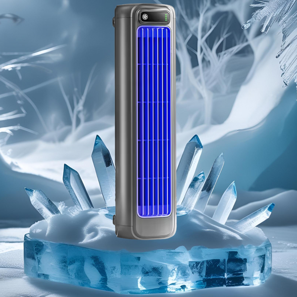 Ventilatore a Torre Portatile Ricaricabile – Fino a 12 Ore di Freschezza con 3 Velocità Regolabili - Salute Farma