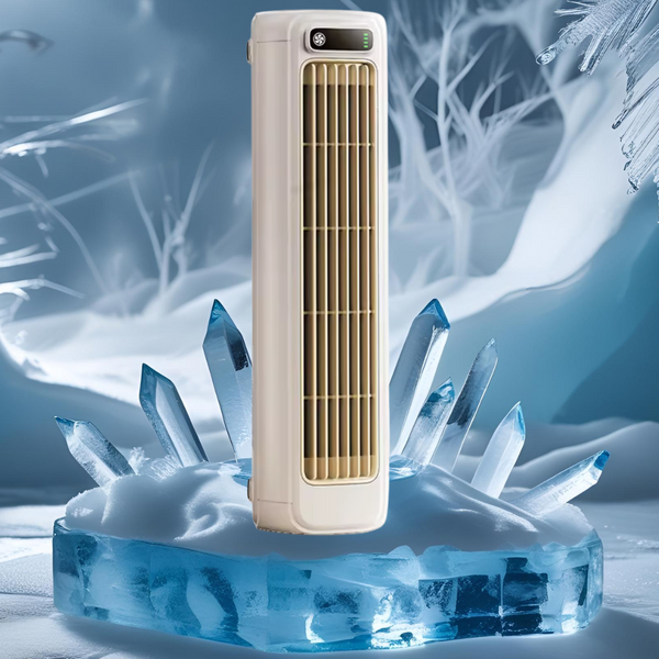 Ventilatore a Torre Portatile Ricaricabile – Fino a 12 Ore di Freschezza con 3 Velocità Regolabili - Salute Farma