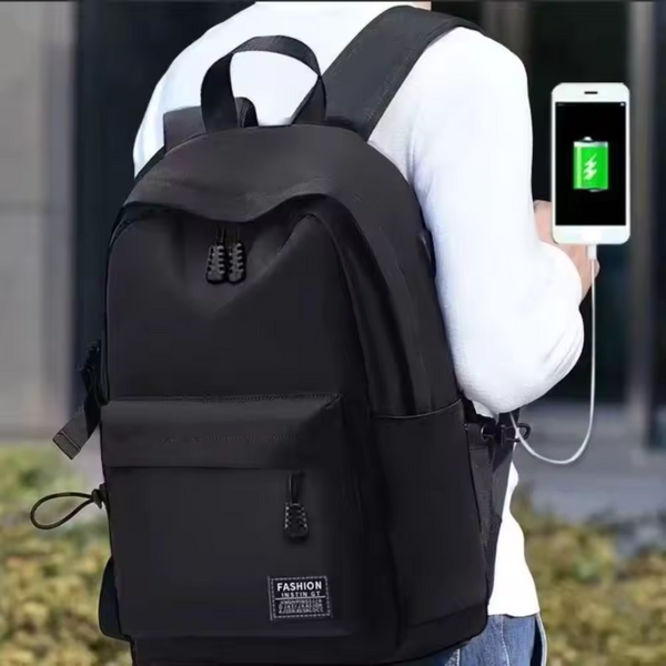 Zaino Oxford Unisex con Porta USB – Perfetto per Scuola, Università e Viaggi - Salute Farma