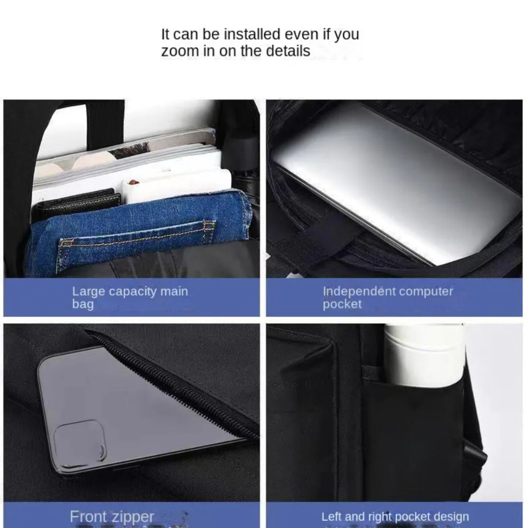 Zaino Oxford Unisex con Porta USB – Perfetto per Scuola, Università e Viaggi - Salute Farma