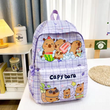 Zaino alla moda ed elegante con motivo a cartoni animati Capibara: design carino e capiente - Salute Farma
