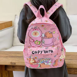 Zaino alla moda ed elegante con motivo a cartoni animati Capibara: design carino e capiente - Salute Farma