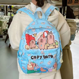 Zaino alla moda ed elegante con motivo a cartoni animati Capibara: design carino e capiente - Salute Farma